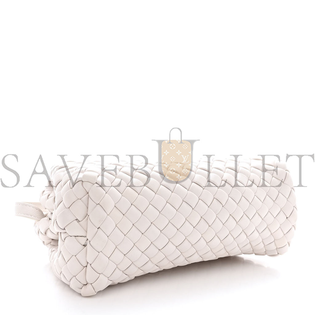 BOTTEGA VENETA NAPPA INTRECCIATO MINI TOP HANDLE SHOULDER BAG CHALK (22*17*9cm) BOTTEGA VENETA NAPPA INTRECCIATO MINI TOP HANDLE SHOULDER BAG CHALK (22*17*9cm)